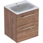 Ormarić GEBERIT Selnova Square 55cm FIOKE + lavabo TAMNI ORAH