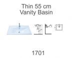 Lavabo ravan 55cm za ormarić THIN