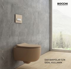 BOCCHI kompakt RIM-FREE konzolna KAŠMIR MAT WC šolja + daska