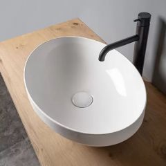 AXA Decus Oval lavabo BELI sjaj 50x35 cm