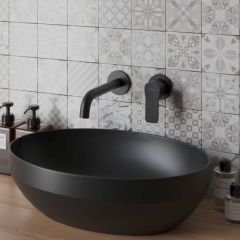 AXA Decus Oval lavabo crni mat 50x35 cm