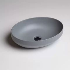 AXA Decus Oval lavabo sivi mat 50x35 cm